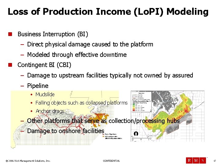 Loss of Production Income (Lo. PI) Modeling n Business Interruption (BI) – Direct physical