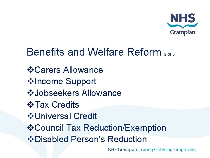 Benefits and Welfare Reform 2 of 3 v. Carers Allowance v. Income Support v.