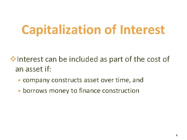 Capitalization of Interest v. Interest can be included as part of the cost of