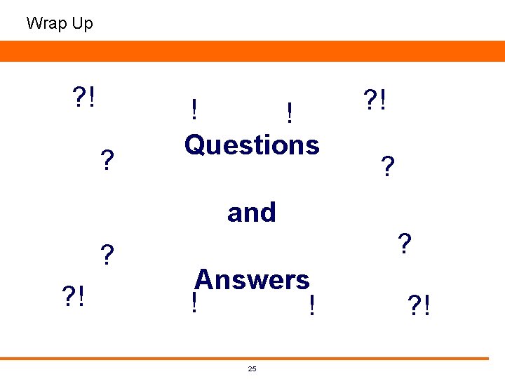 Wrap Up ? ! ? ! ! Questions ? ! ? and ? ? Wrap Up ? ! ? ! ! Questions ? ! ? and ? ?