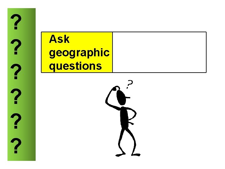 ? ? ? Ask geographic questions 
