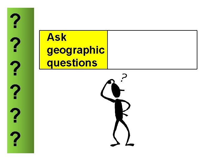 ? ? ? Ask geographic questions 