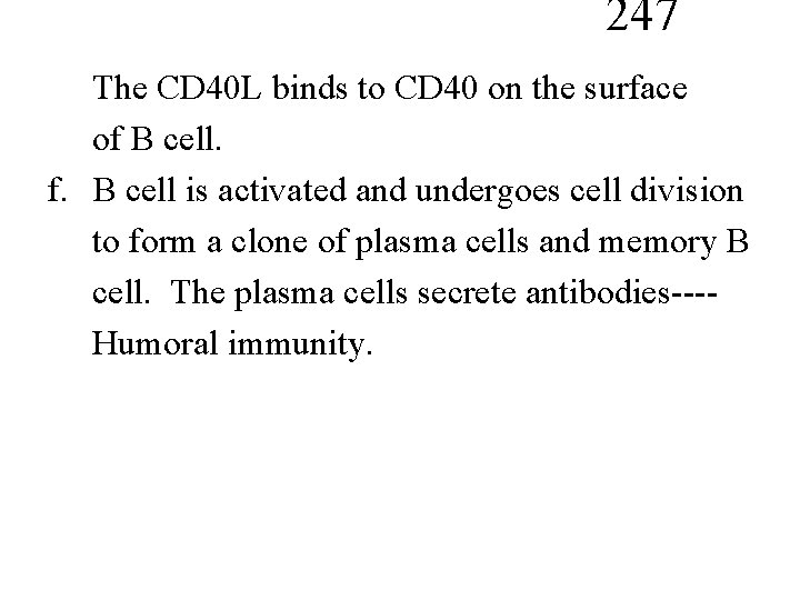 247 The CD 40 L binds to CD 40 on the surface of B