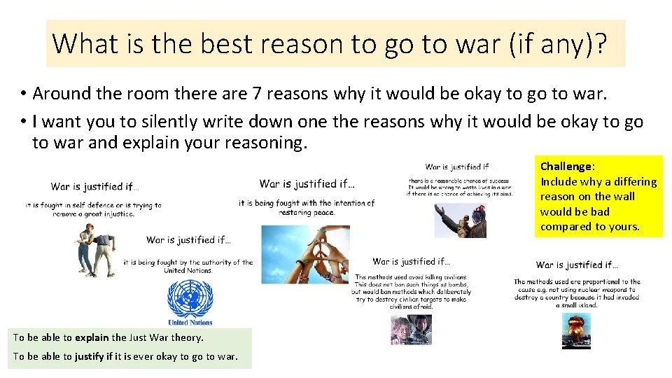 What is the best reason to go to war (if any)? • Around the