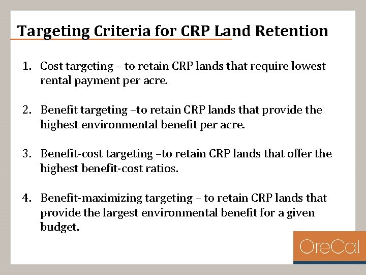 Conservation Programs Understanding the Role for Economics and