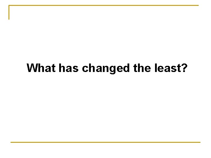 What has changed the least? 