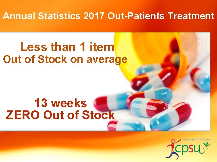 Annual Statistics 2017 Out-Patients Treatment Less than 1 item Out of Stock on average