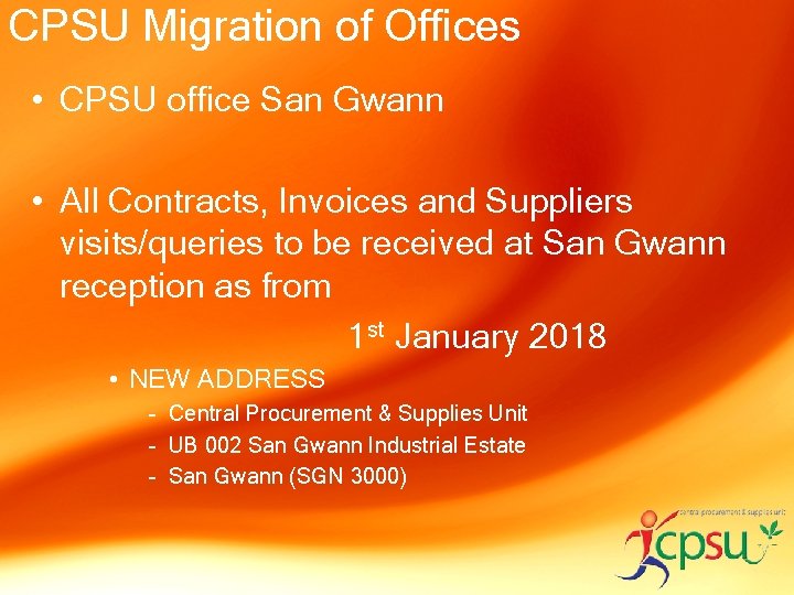 CPSU Migration of Offices • CPSU office San Gwann • All Contracts, Invoices and