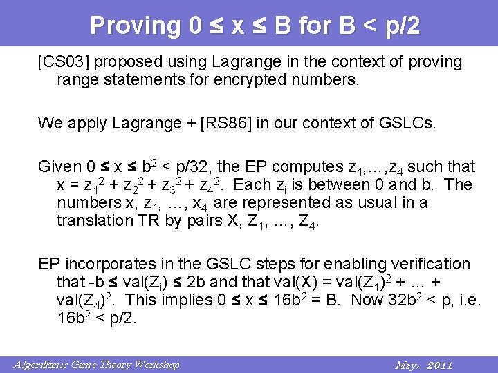 Practical Zero Knowledge Proofs Applied To Proving Correctness