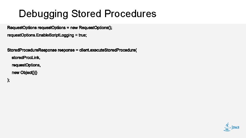 Debugging Stored Procedures 