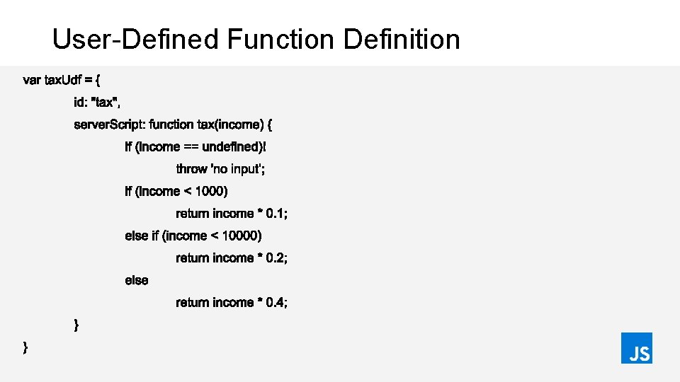 User-Defined Function Definition 