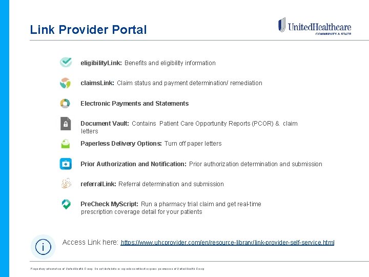 Link Provider Portal eligibility. Link: Benefits and eligibility information claims. Link: Claim status and Link Provider Portal eligibility. Link: Benefits and eligibility information claims. Link: Claim status and