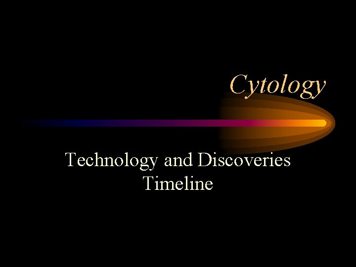 Cytology Technology and Discoveries Timeline 