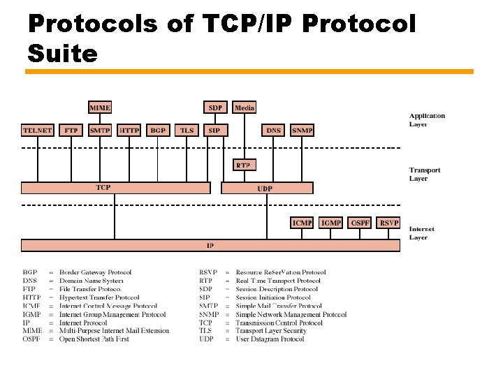 Protocols of TCP/IP Protocol Suite 
