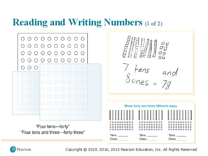 Reading and Writing Numbers (1 of 2) Copyright © 2019, 2016, 2013 Pearson Education,