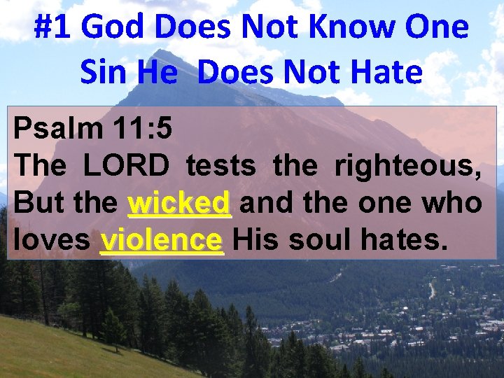 #1 God Does Not Know One Sin He Does Not Hate Psalm 11: 5