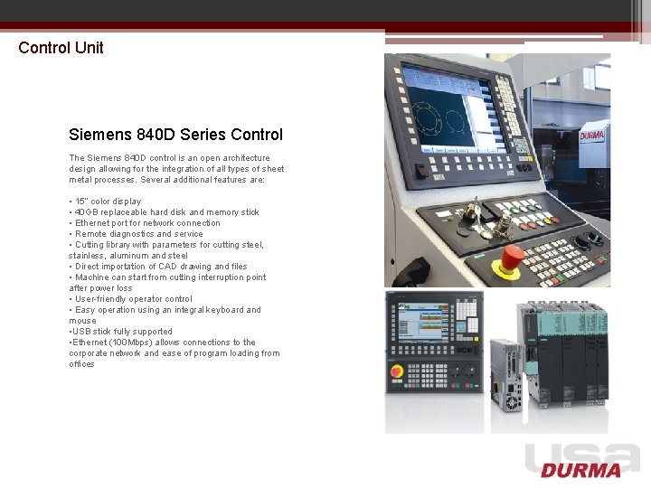 Control Unit Siemens 840 D Series Control The Siemens 840 D control is an Control Unit Siemens 840 D Series Control The Siemens 840 D control is an