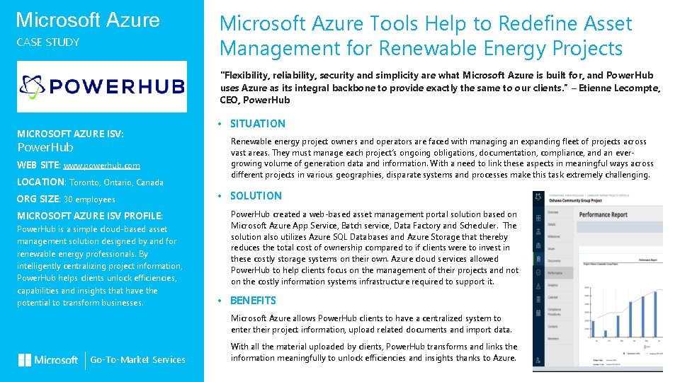 Microsoft Azure CASE STUDY Microsoft Azure Tools Help to Redefine Asset Management for Renewable