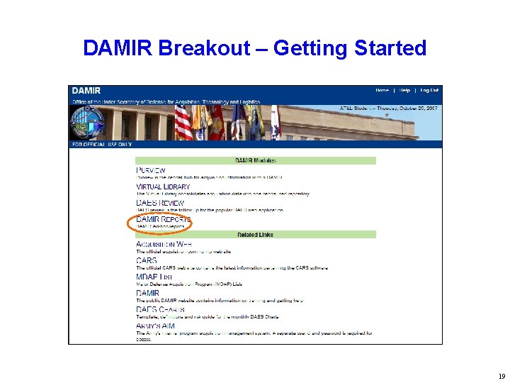 DAMIR Breakout – Getting Started 19 