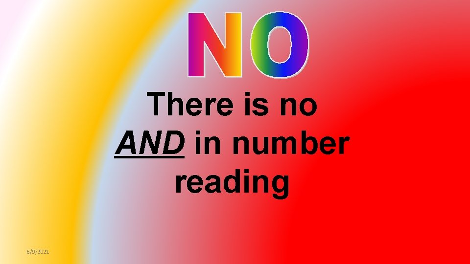 There is no AND in number reading 6/9/2021 