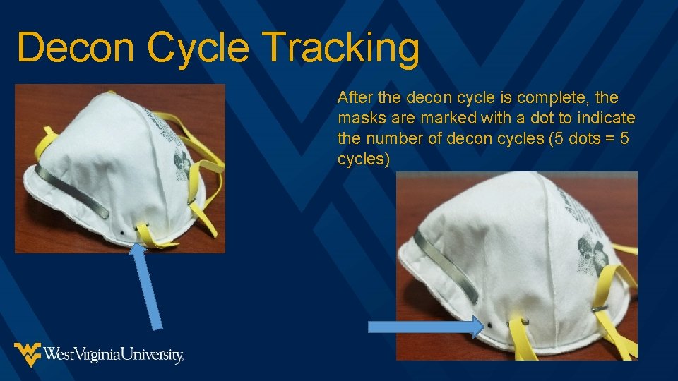 Decon Cycle Tracking After the decon cycle is complete, the masks are marked with