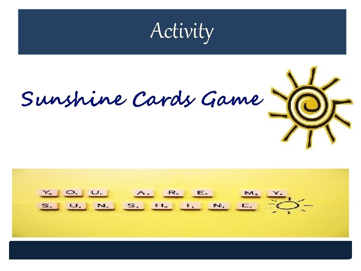 Activity Sunshine Cards Game Activity Sunshine Cards Game