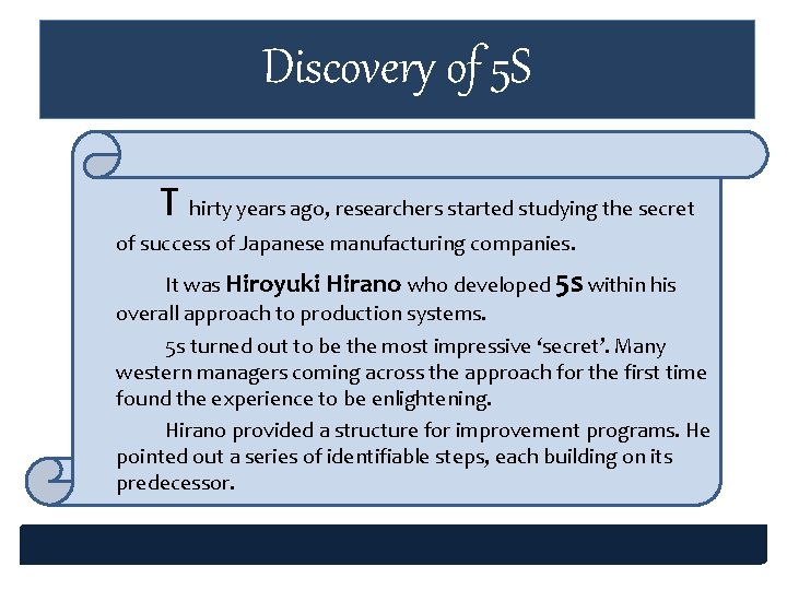 Discovery of 5 S T hirty years ago, researchers started studying the secret of Discovery of 5 S T hirty years ago, researchers started studying the secret of