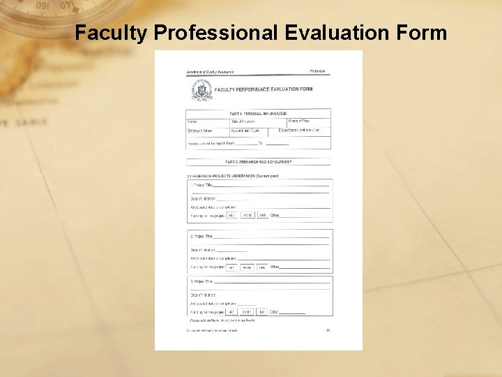 Faculty Professional Evaluation Form 