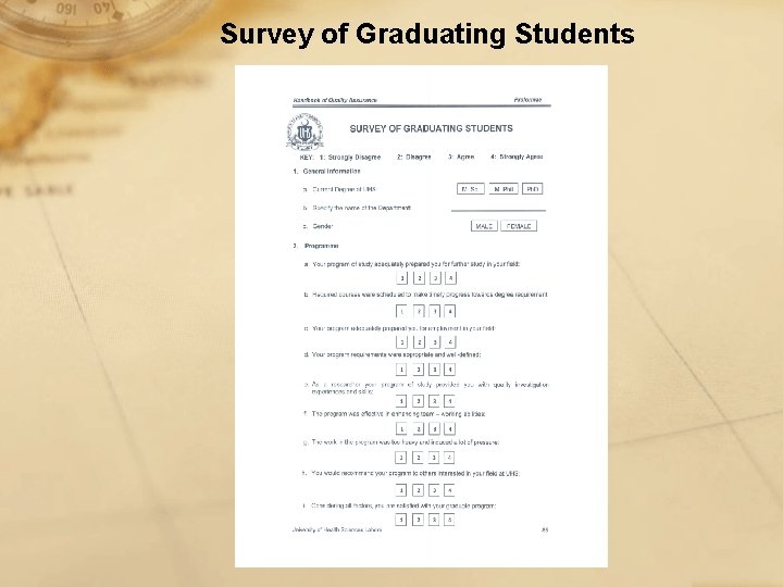 Survey of Graduating Students 