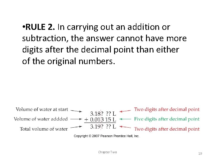  • RULE 2. In carrying out an addition or subtraction, the answer cannot