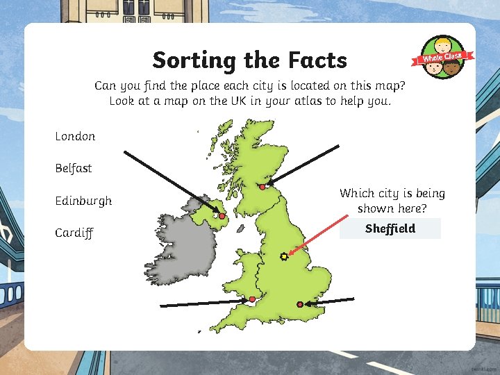 Sorting the Facts Can you find the place each city is located on this
