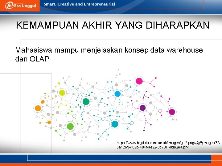 KEMAMPUAN AKHIR YANG DIHARAPKAN Mahasiswa mampu menjelaskan konsep data warehouse dan OLAP https: //www.