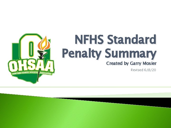 NFHS Standard Penalty Summary Created by Garry Mosier Revised 6/8/20 