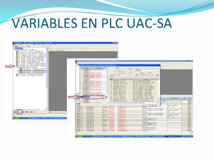 VARIABLES EN PLC UAC-SA 