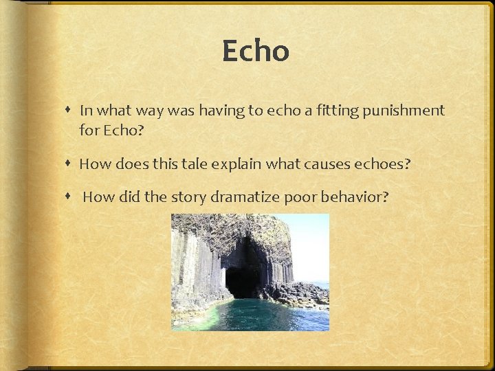 Echo In what way was having to echo a fitting punishment for Echo? How