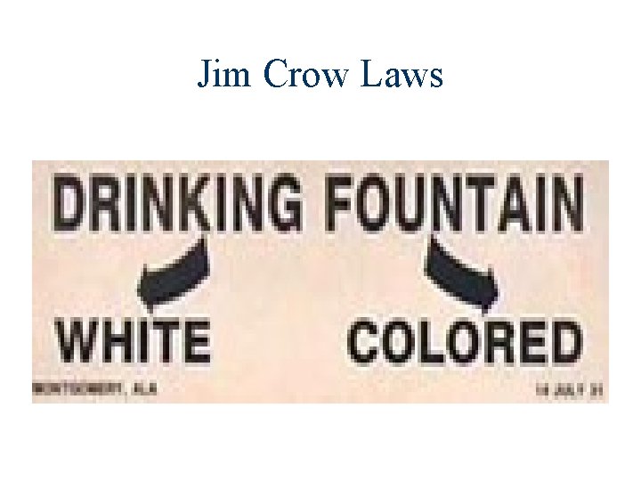 Jim Crow Laws 