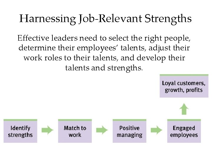 Harnessing Job-Relevant Strengths Effective leaders need to select the right people, determine their employees’