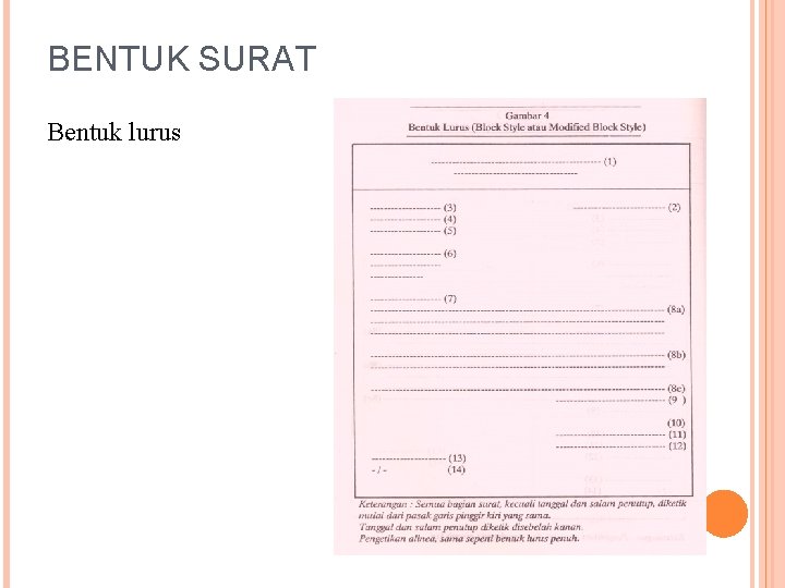 BENTUK SURAT Bentuk lurus BENTUK SURAT Bentuk lurus