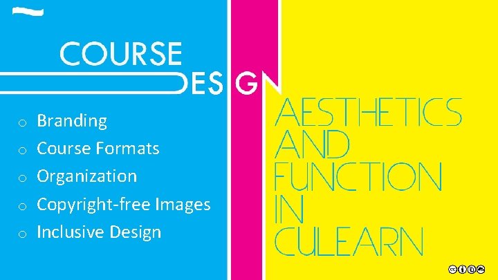 o o o Branding Course Formats Organization Copyright-free Images Inclusive Design EDUCATIONAL DEVELOPMENT CENTRE