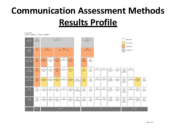 Communication Assessment Methods Results Profile 