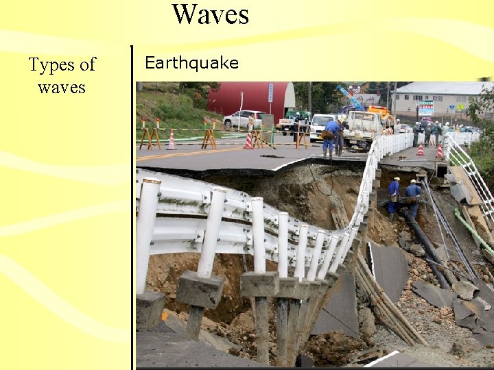 Waves Types of waves Earthquake 