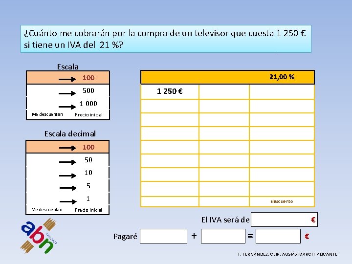 ¿Cuánto me cobrarán por la compra de un televisor que cuesta 1 250 € ¿Cuánto me cobrarán por la compra de un televisor que cuesta 1 250 €