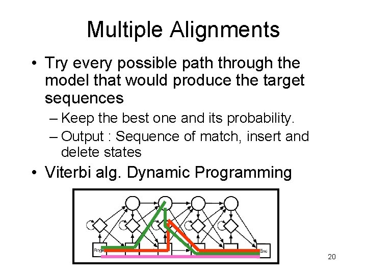 Multiple Alignments • Try every possible path through the model that would produce the