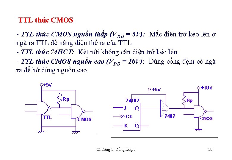 TTL thúc CMOS - TTL thúc CMOS nguồn thấp (VDD = 5 V): Mắc