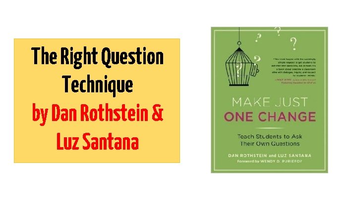 The Right Question Technique by Dan Rothstein & Luz Santana 