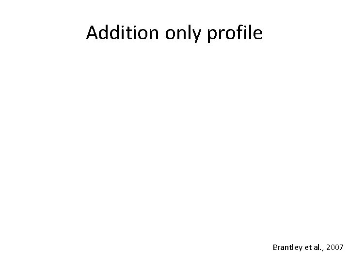 Addition only profile Brantley et al. , 2007 Addition only profile Brantley et al. , 2007