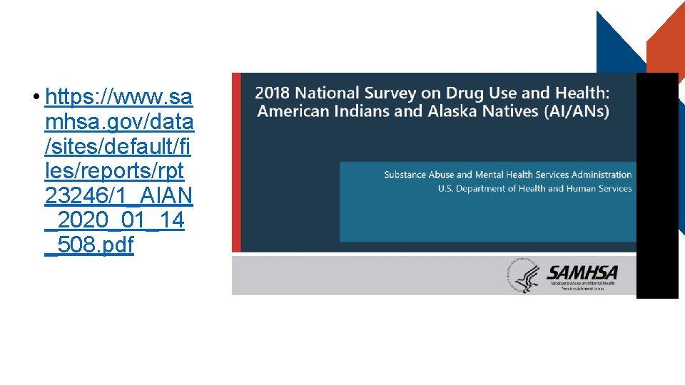 While not tribespecific, this is a great AIAN • https: //www. sa substance use