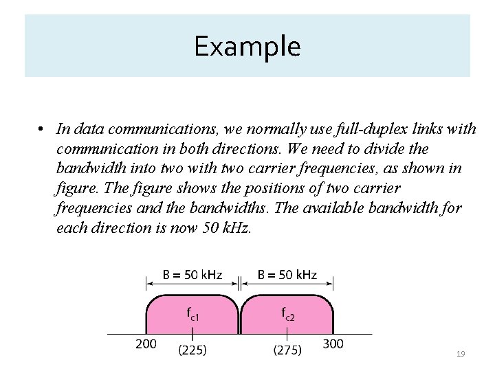 Example • In data communications, we normally use full-duplex links with communication in both