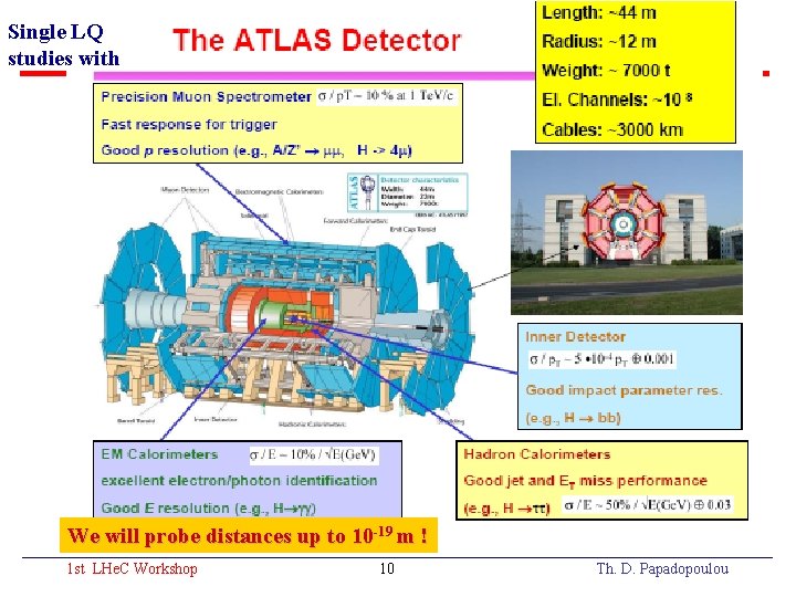 Single LQ studies with ATLAS We will probe distances up to 10 -19 m