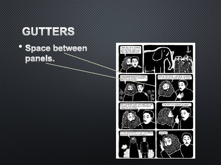 GUTTERS • SPACE BETWEEN PANELS. 